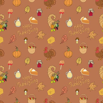 Festival Thanksgiving Cartoon Food Background Patterned Backdrops for Party IBD-19645